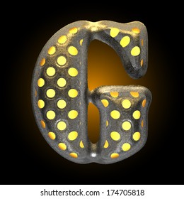 vector metal with glow dots figure