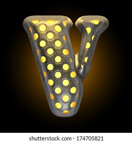 vector metal with glow dots figure