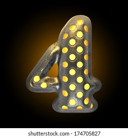 vector metal with glow dots figure