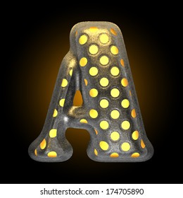 vector metal with glow dots figure