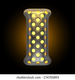 vector metal with glow dots figure