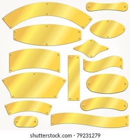 vector metal gold golden set singboard metal