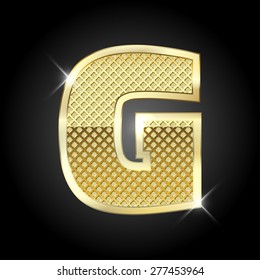 Vector metal gold letter G