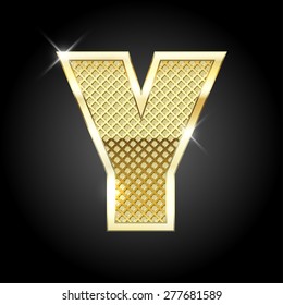 Vector metal gold letter Y