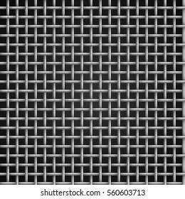 Vector Metal grid seamless on black