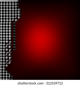 Vector : Metal grill in stripe on red surface