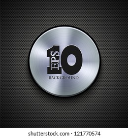 Vector metal icon on metal background. Eps10