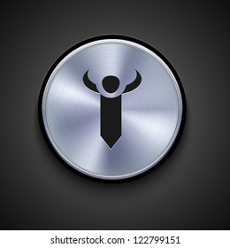 vector metal icon on gray background. Eps10