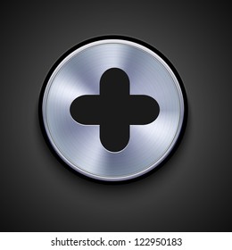 vector metal icon on gray background. Eps10