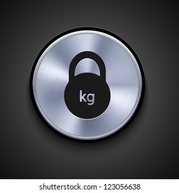 vector metal icon on gray background. Eps10