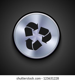 vector metal icon on gray background. Eps10