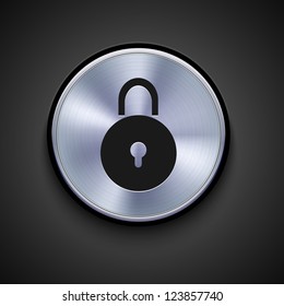 vector metal icon on gray background. Eps10
