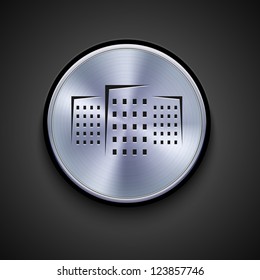 vector metal icon on gray background. Eps10