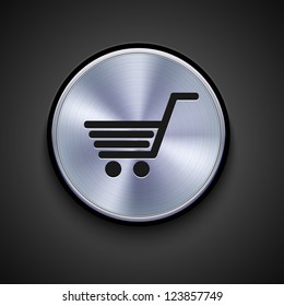 vector metal icon on gray background. Eps10