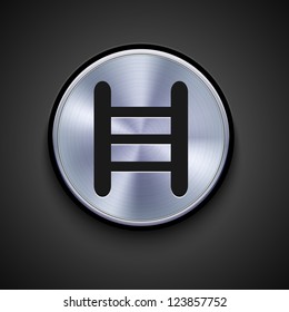 vector metal icon on gray background. Eps10