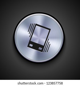 vector metal icon on gray background. Eps10