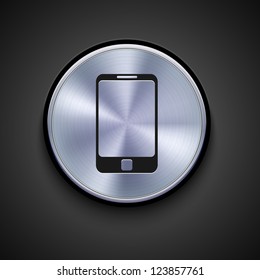 vector metal icon on gray background. Eps10