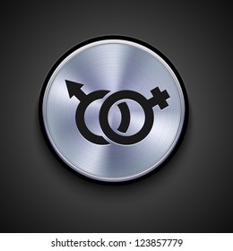 vector metal icon on gray background. Eps10
