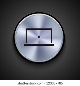 vector metal icon on gray background. Eps10