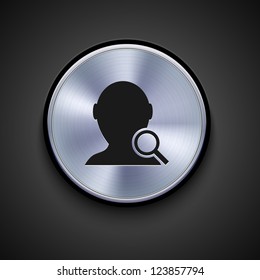 vector metal icon on gray background. Eps10