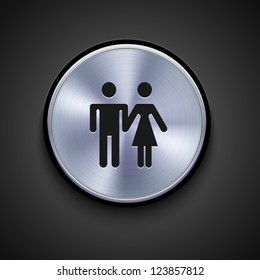 vector metal icon on gray background. Eps10