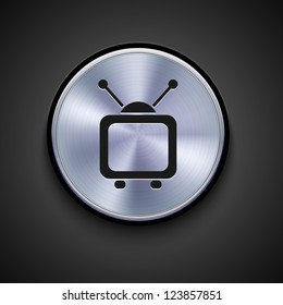 vector metal icon on gray background. Eps10