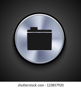 vector metal icon on gray background. Eps10