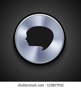 vector metal icon on gray background. Eps10