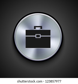 vector metal icon on gray background. Eps10