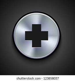 vector metal icon on gray background. Eps10