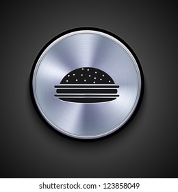 vector metal icon on gray background. Eps10