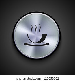 vector metal icon on gray background. Eps10