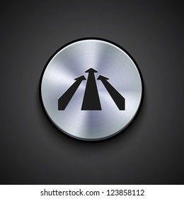 vector metal icon on gray background. Eps10