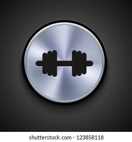 Vektorsymbol aus Metall auf grauem Hintergrund. EPS10