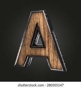 a vector metal letter with wood