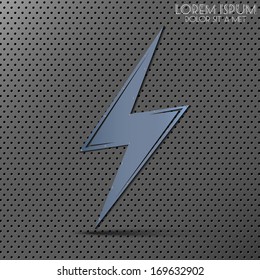 Vector metal  lightning icon