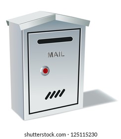 vector metal mailbox on white background, eps10 file, gradient mesh and transparency used, raster version available