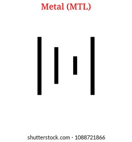 Vector Metal (MTL) digital cryptocurrency logo. Metal (MTL) icon. Vector illustration isolated on white background.