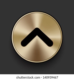 Vector metal multimedia up arrow icon / button, graphic design element