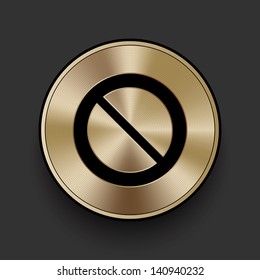 Vector metal multimedia forbidden icon / button, graphic design element