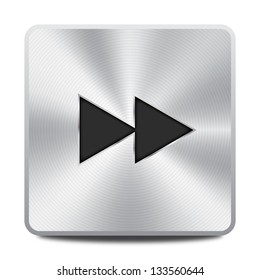 Vector metal multimedia forward icon / button, design element