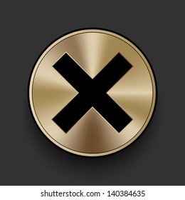 Vector metal multimedia multiply icon / button, graphic design element