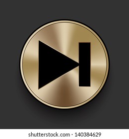 Vector metal multimedia next icon / button, graphic design element