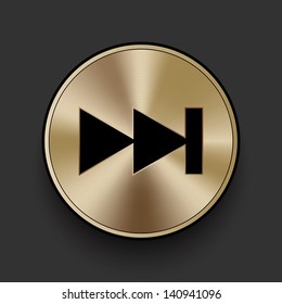 Vector metal multimedia next icon / button, graphic design element