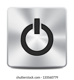 Vector metal multimedia power icon / button, design element