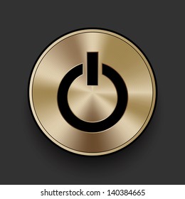 Vector metal multimedia power icon / button, graphic design element