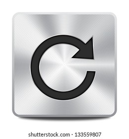 Vector metal multimedia refresh icon / button, graphic design element
