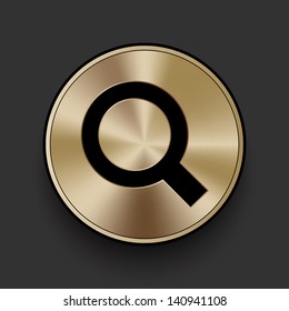 Vector metal multimedia search out icon / button, graphic design element