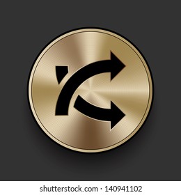 Vector metal multimedia shuffle icon / button, graphic design element