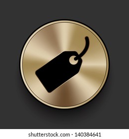 Vector metal multimedia tag icon / button, graphic design element